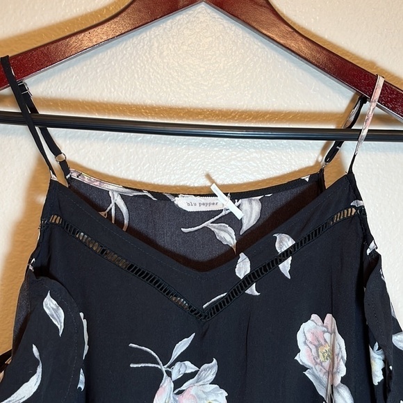 BLU Pepper Cold Shoulder Floral Mini Dress - Picture 2 of 14